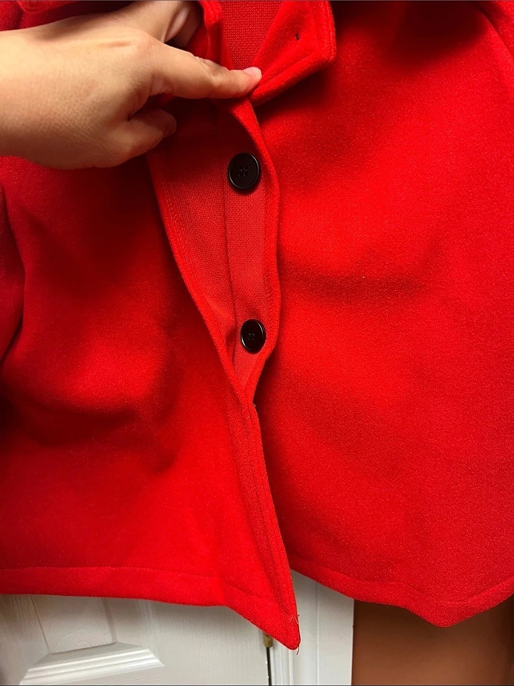 Red Polyester Jacket Size Small Like New - Picture 3 of 4
